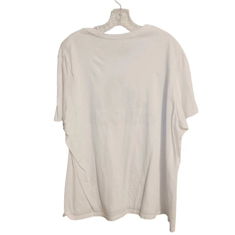 Adidas | Men's White Essential Amplifier Tee With Black Logo (Size 2XL)